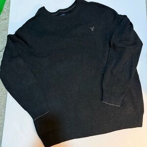 American Eagle Outfitters Black Crewneck Sweater XL Classic Fit Speckled